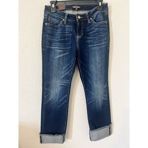 NWT Dear John Jeans Playback Cuffed Cropped Straight Leg Womens 28 Blue Denim